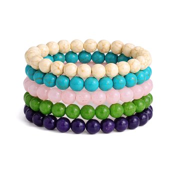 5-Piece Stackable Beaded Bracelet Set S-JJS91897