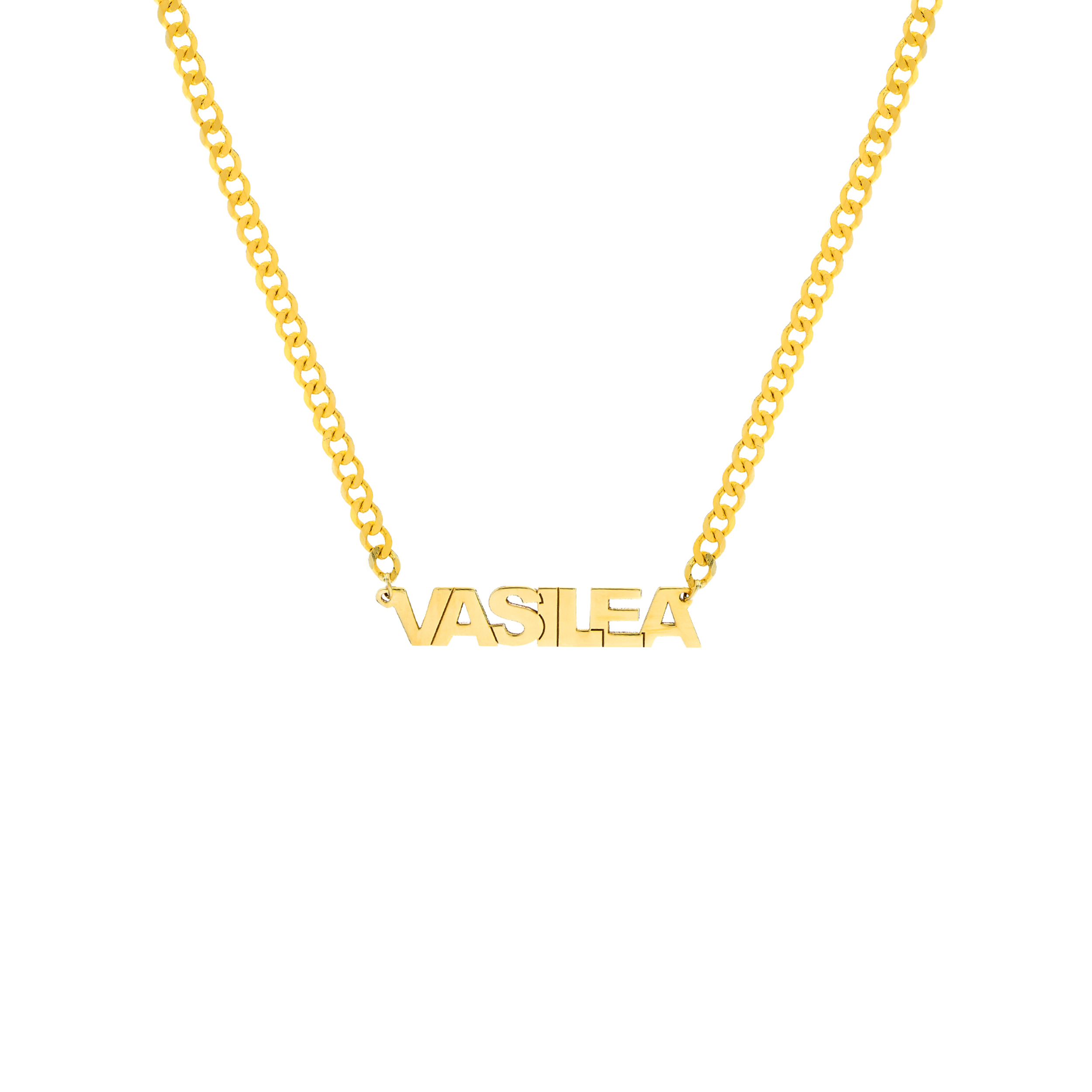Midas Chain Block Nameplate Curb Chain Necklace MF999687 - Holland