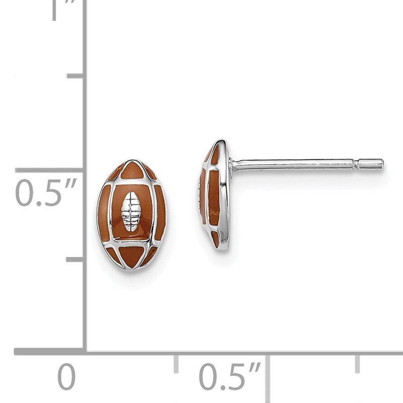 Sterling Silver Madi K Enameled Children's Football Post Earrings