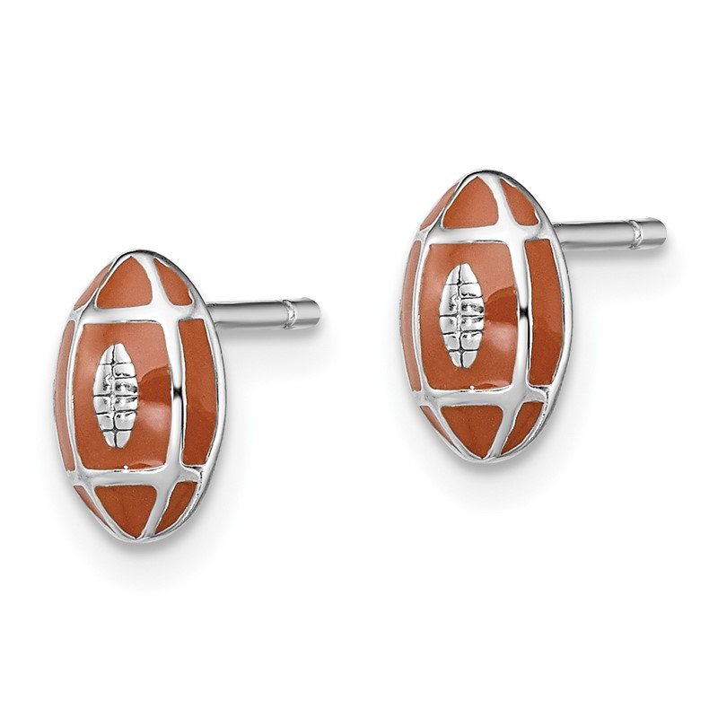 Sterling Silver Madi K Enameled Children's Football Post Earrings