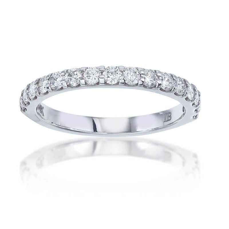 14k White Gold Gypsy Set Blue Diamond Eternity Ring 14k White Gold Gypsy Set Blue Diamond Eternity Ring