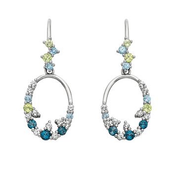 Multicolor Oval Earrings ASPSSA2491MC