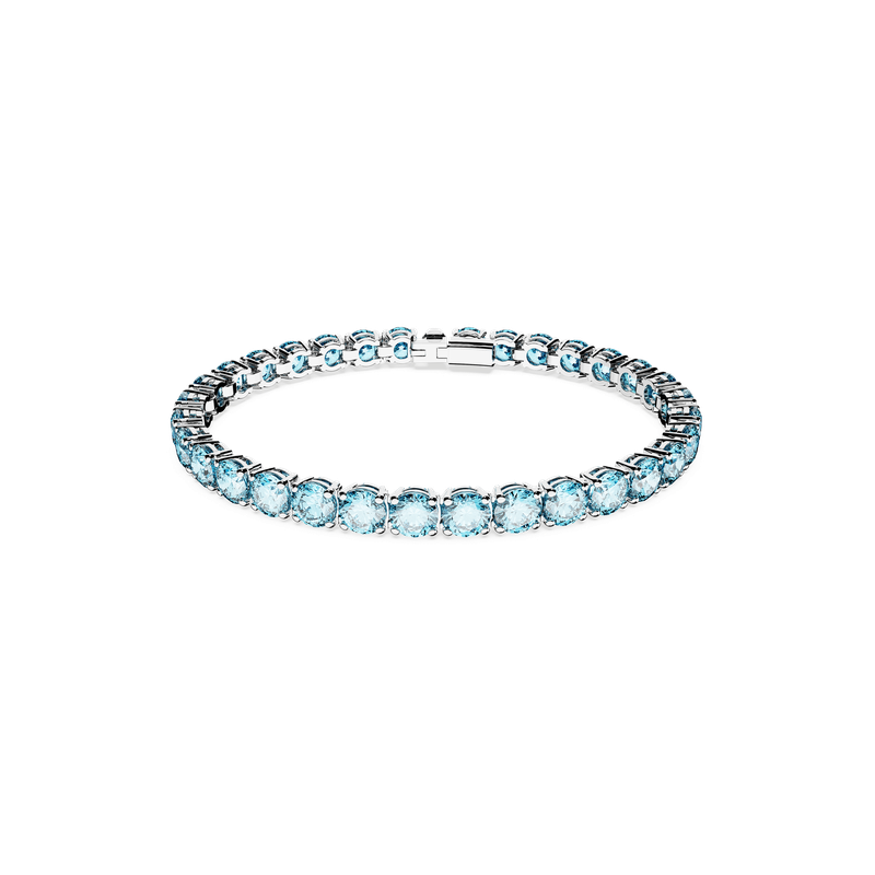 SWAROVSKI スワロフスキー Matrix Tennis ブレスレット 5648928 Swarovski Matrix Tennis bracelet, Round cut, Blue, Rhodium