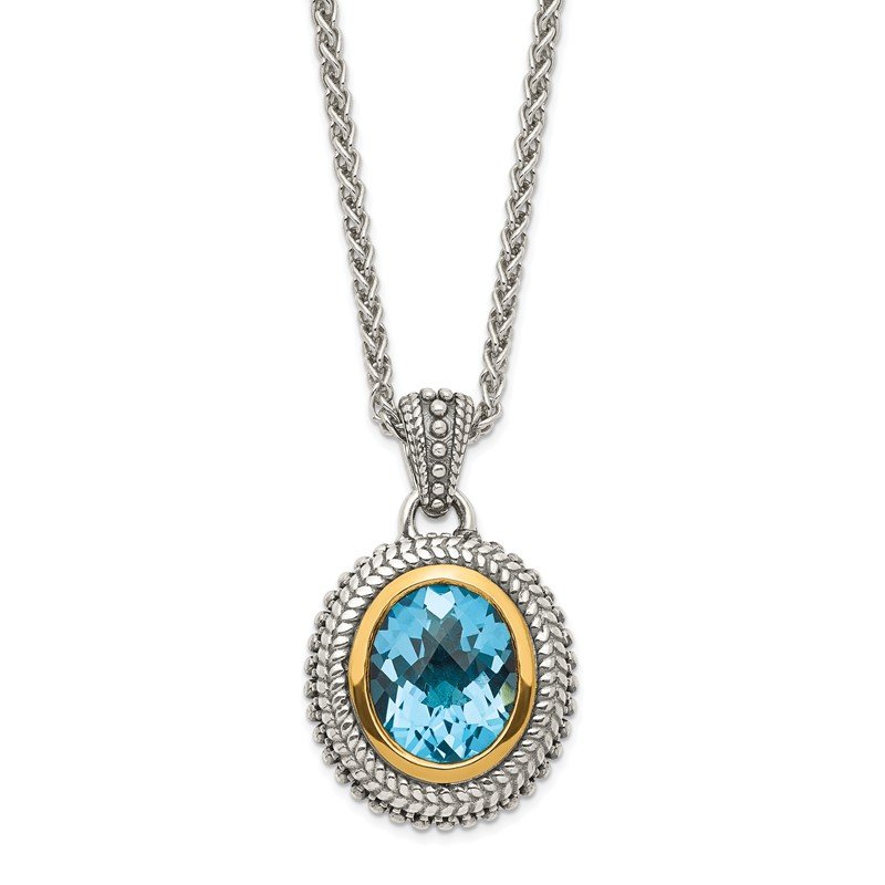 Shey Couture Sterling Silver Sky Blue Topaz and Diamond Necklace Shey Couture Sterling Silver Sky Blue Topaz and Diamond Necklace