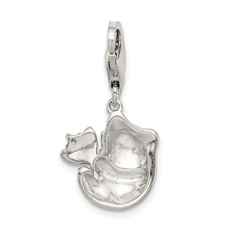 Quality Gold Sterling Silver Rhodium-plated CZ Enamel Panda