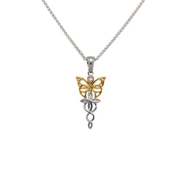 10K Yellow Gold shops CZ Butterfly Pendant