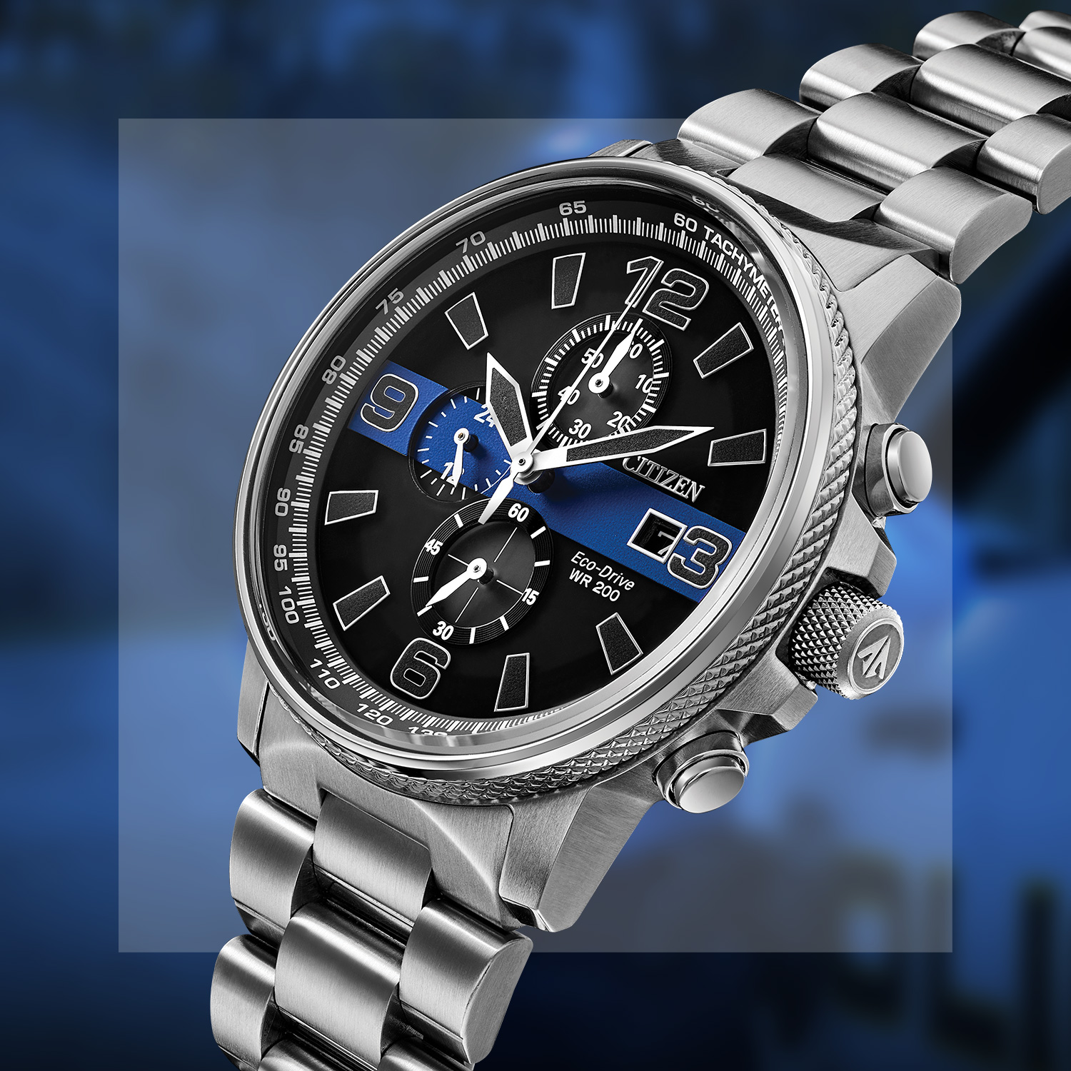 Citizen Men's Thin Blue Line™ Watch Chronograph 200M WR Eco Drive