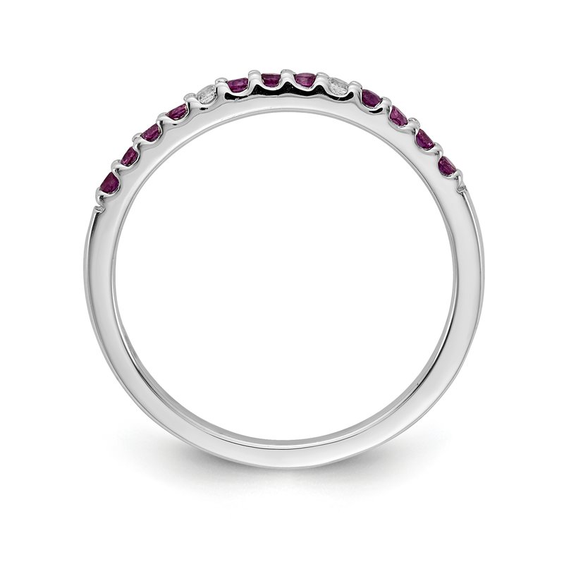 メリー様 Quality Gold 14k White Gold Diamond and Emerald Band RM5738