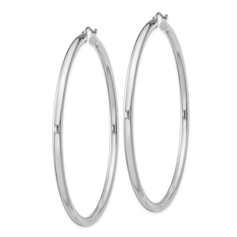 Sterling Silver Rhodium-plated 2.5-3mm FWC Pearl Hinged Hoop top Earrings