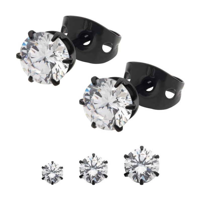 INOX Jewelry 20g Black IP Titanium Post and Butterfly Back