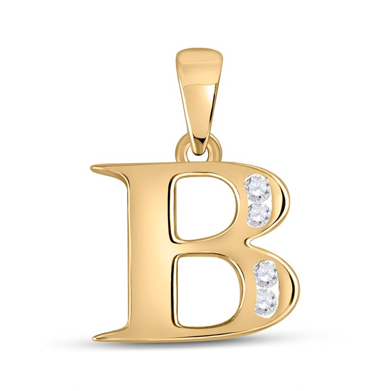 10kt Yellow Gold Womens Round Diamond N Initial Letter Pendant 1/20 Cttw hotsell