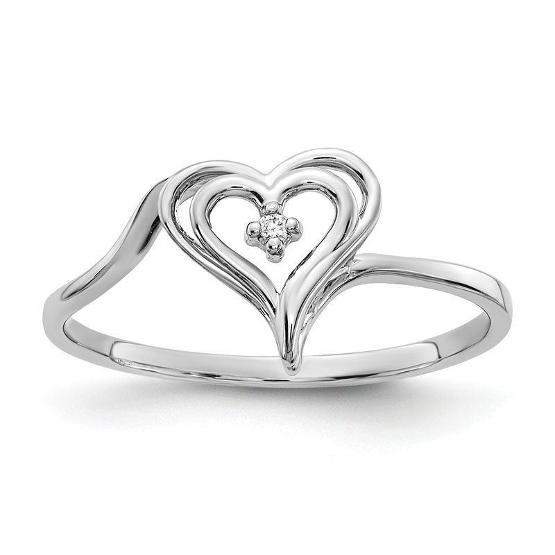 14k White Gold AA Diamond Heart Ring 14k White Gold AA Diamond Heart Ring