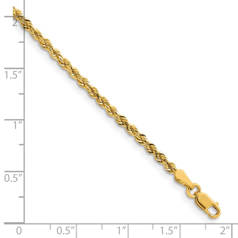 Herco 14K Polished 2.5mm Solid Rope 22 Inch Chain 14RP25Y22 - Walters ...