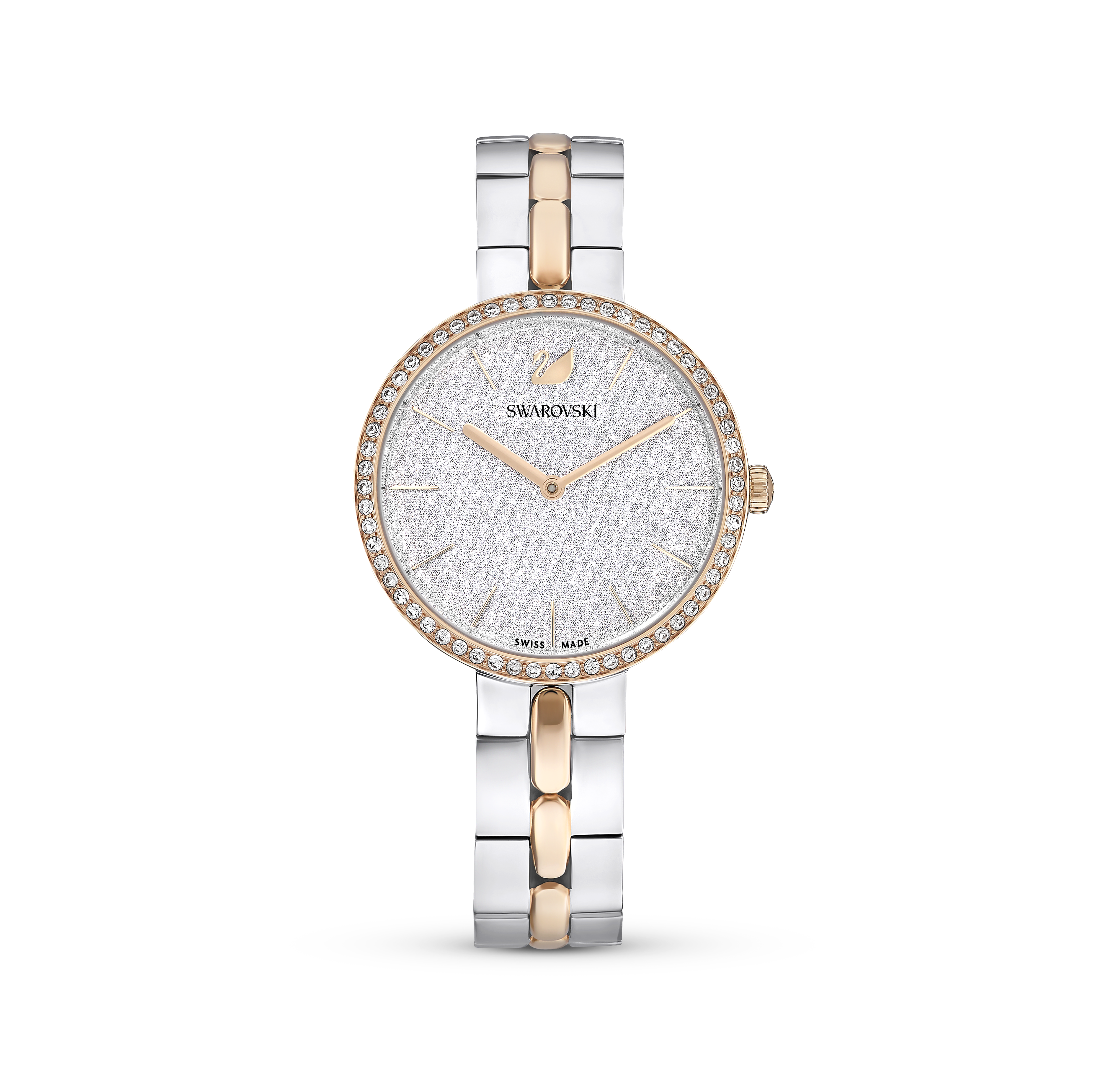 Swarovski Cosmopolitan watch, Swiss Made, Metal bracelet, White