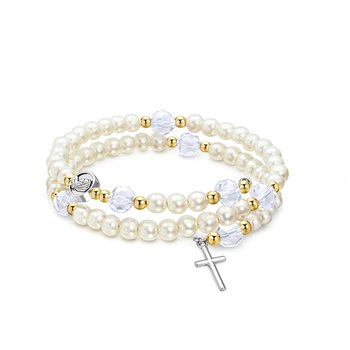 Rosary Bracelet with Clear Beads T494-TY2083