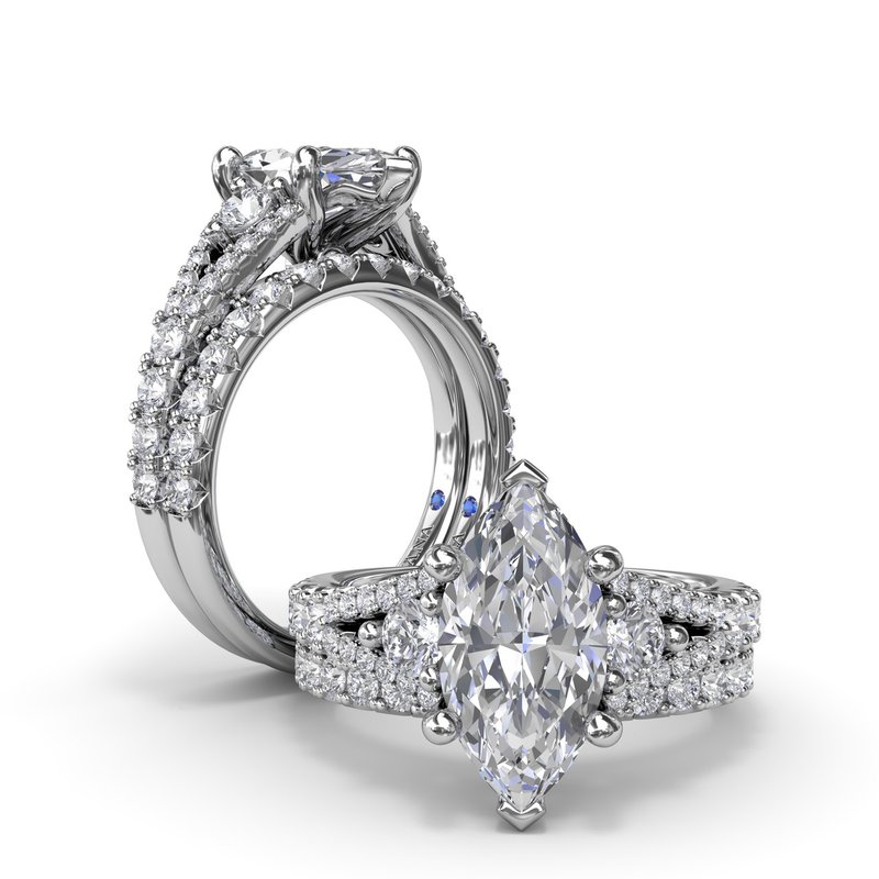 Split Shank Marquise Diamond Engagement Ring - Trice Jewelers