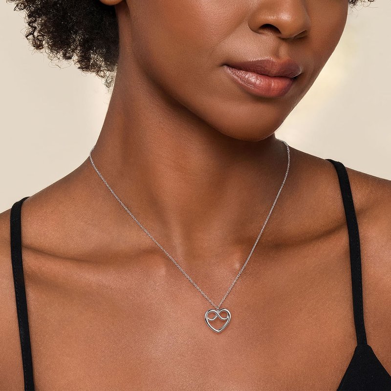 Gabriel Fashion 925 Sterling Silver Heart Love Knot Pendant