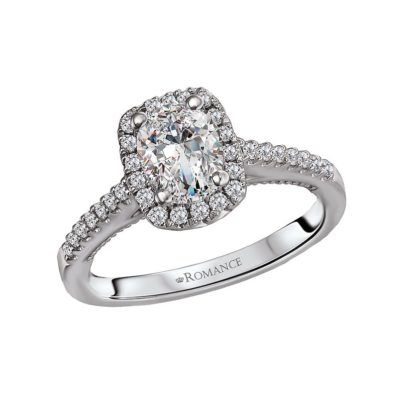 Romance Halo Semi-Mount Diamond Ring 119167-OV100K