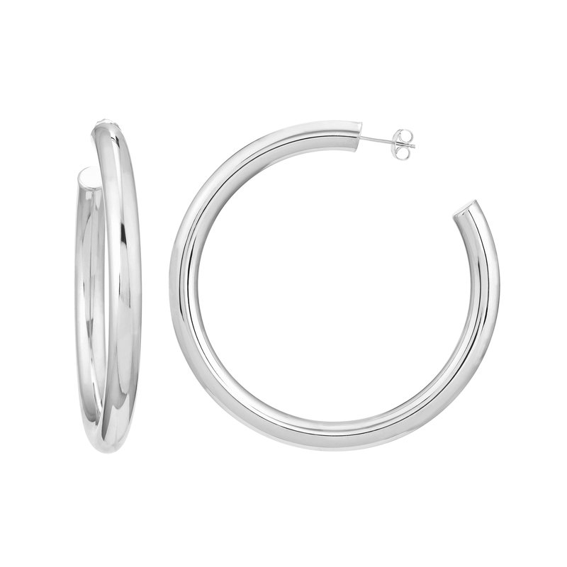 Midas Chain 6mm x 60mm Tube Hoop Earrings TM022338