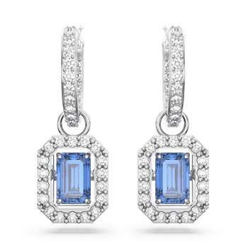 ukisseli55 Swarovski Millenia set, Octagon cut, Blue, Rhodium plated