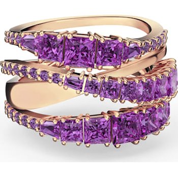 Twist Wrap Ring, Purple, Rose-gold tone plated 5572720