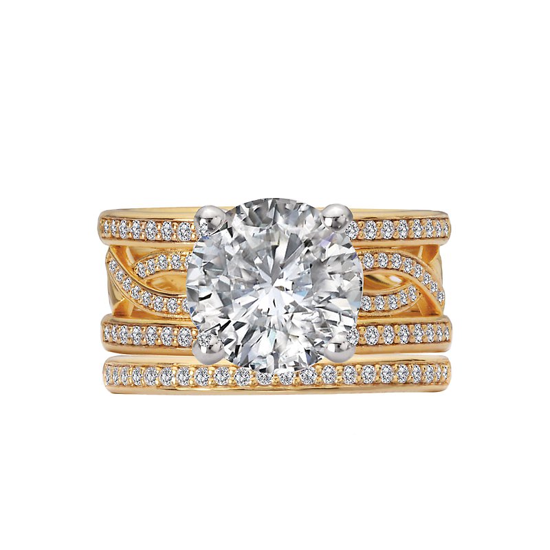 Infinity Band Semi-Mount Diamond Engagement Ring