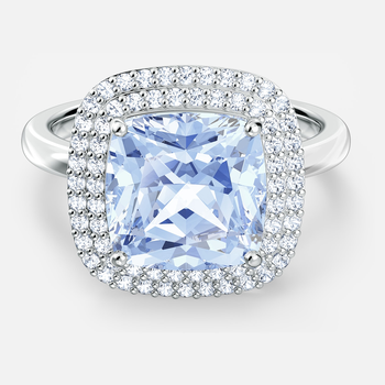 Angelic Rectangular Ring Green Rhodium plated 5572659 Jeffrey Jewelry