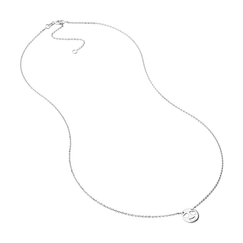 ‪‪❤︎‬ ‪✝︎ Midas Chain Sterling Silver Heart Eyes Emoji Adjustable Necklace
