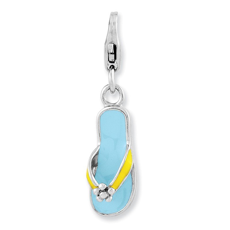 3-D Flip Flop Charm Sterling Silver 3-D Flip Flop Charm Sterling Silver