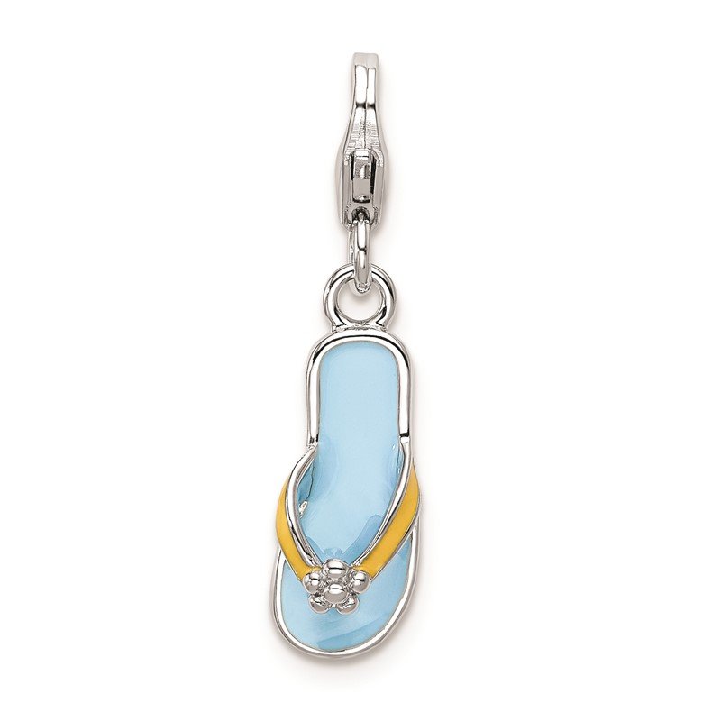 3-D Flip Flop Charm Sterling Silver 3-D Flip Flop Charm Sterling Silver