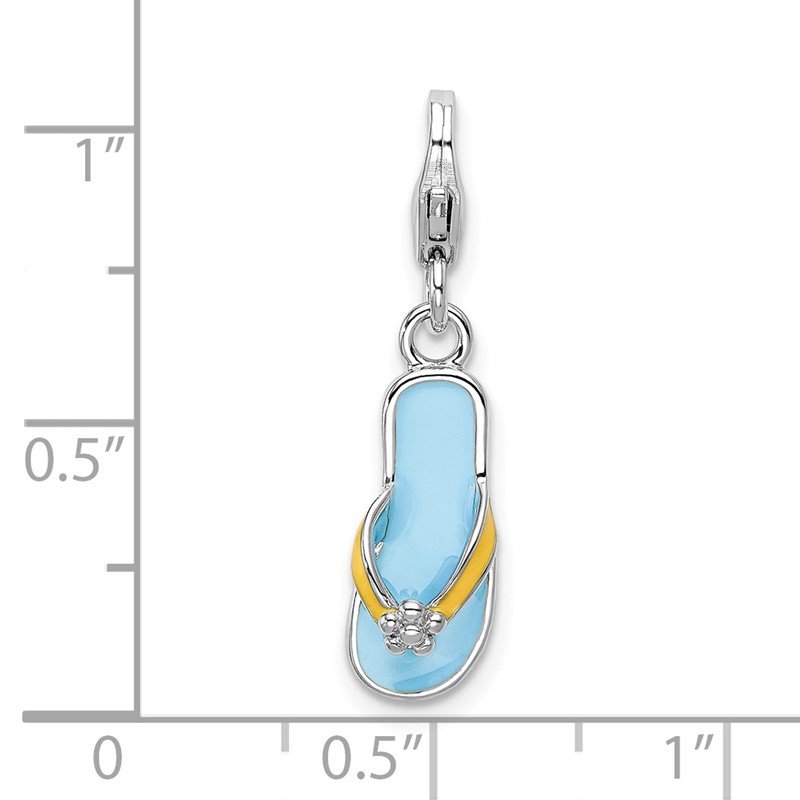 3-D Flip Flop Charm Sterling Silver 3-D Flip Flop Charm Sterling Silver