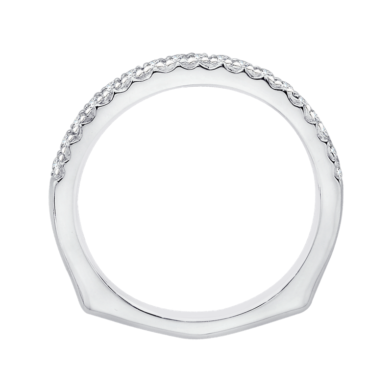 【メーカー直送】 Diamond Round Gold White 14K Carizza Half-Eternity Jewelers Winters J.L. - CA0047B-37W Shank  Euro with Band Wedding ドッグフード