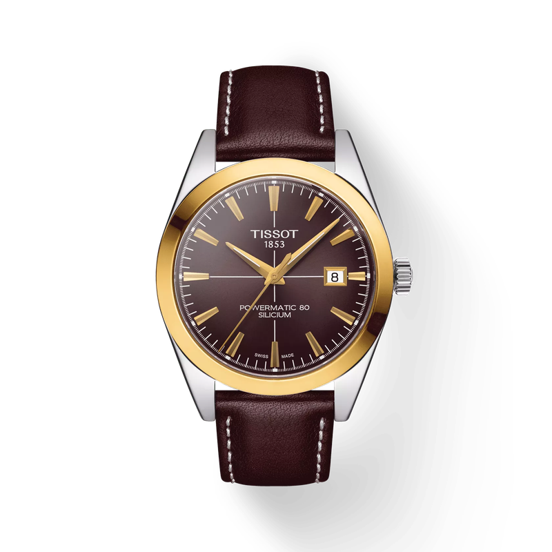 Tissot Gentleman Gold Bezel 40mm T9274074629101 - Apex Jewelers