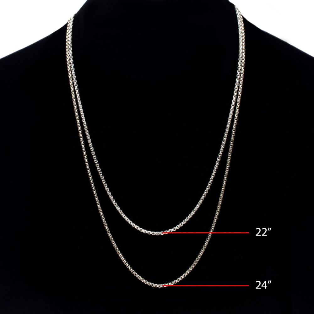 INOX Jewelry 2.6mm 925 Italy Silver Polished Finish Box Chain