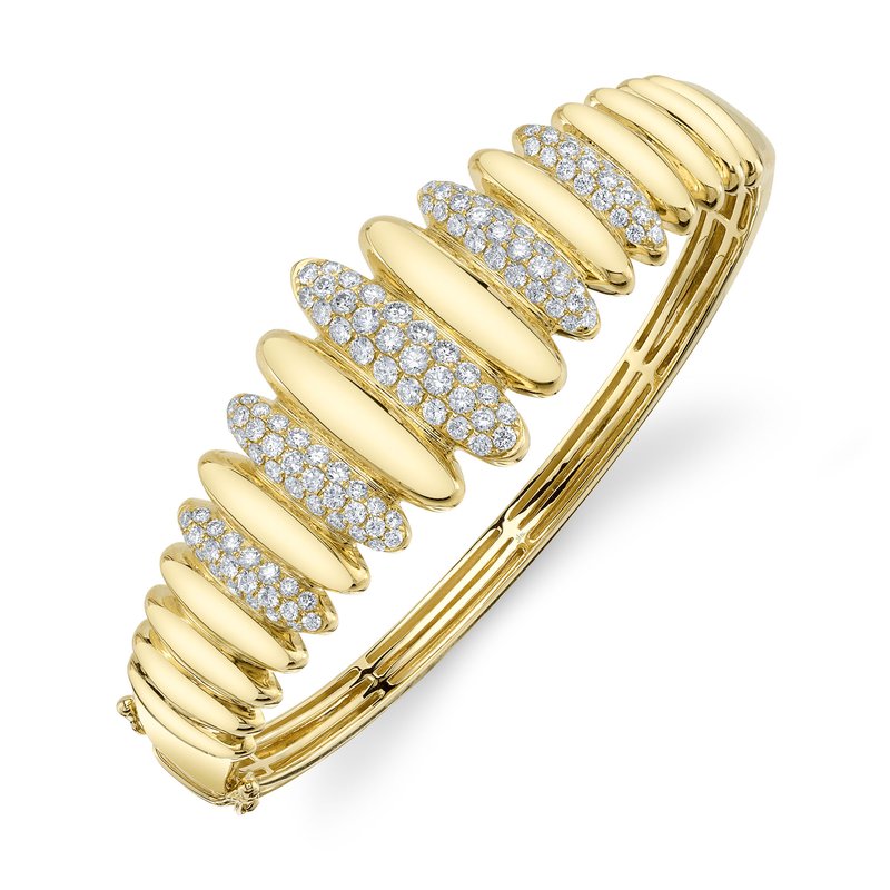 Shy Creation 2.19CT 14K Y/G DIAMOND PAVE BANGLE SC22009231