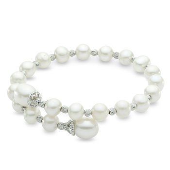 ◇HYERES LOR◇ H Edition Silver (Y) White Pearl Bead Bracele Imperial Pearl Sterling Silver Freshwater Pearl Bracelet