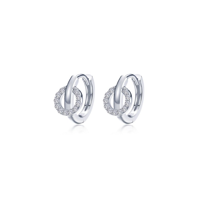 LaFonn Interlocking Hoop Huggie Earrings E0601CLP00 Finch Jewelers