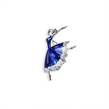 Ballerina Brooch with Blue Enamel and Crystal Accent J452-JBH80220