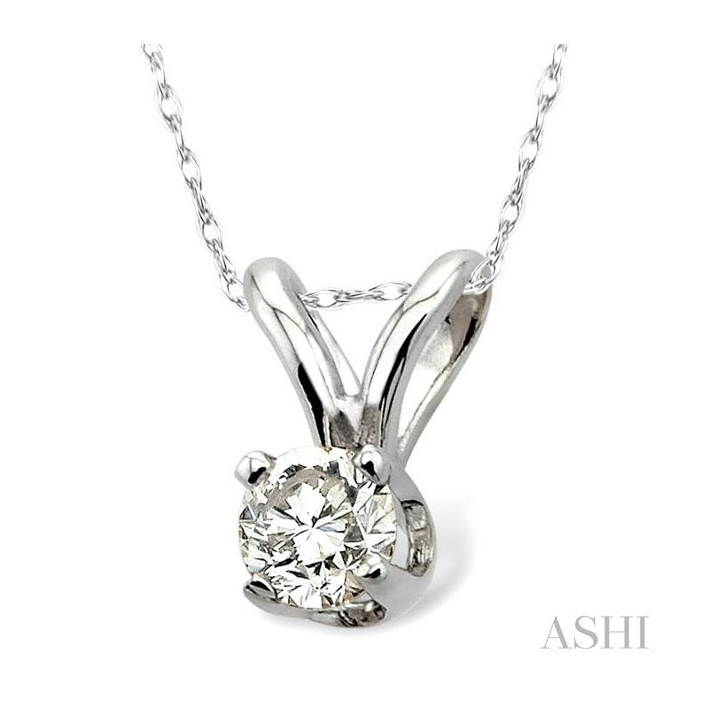 ASHI Round Shape Diamond Solitaire Pendant 90118WJFNPDW