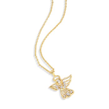 Angel with Diamond and Crystal Accents Pendant S618-SN0085
