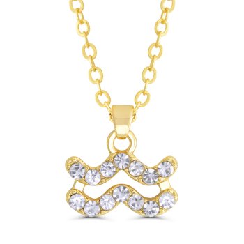 Goldtone Aquarius Crystal Pendant Z124-LN4534