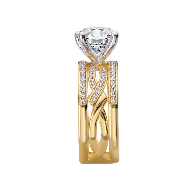 Infinity Band Semi-Mount Diamond Engagement Ring