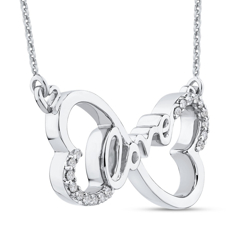 Essentials 10K White Gold 1/10 ct Round Diamond Heart