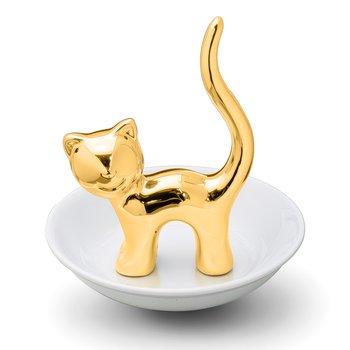 Goldtone Porcelain Cat Ring Holder A528-SJ19323GT
