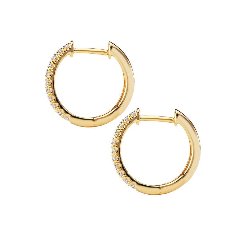 Diamond Huggie Hoop Earrings