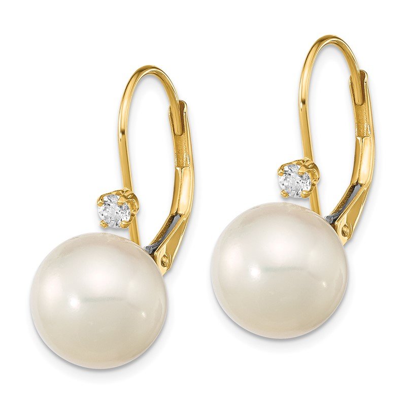 Quality Gold 14k 9-9.5mm White Round Freshwater Cultured