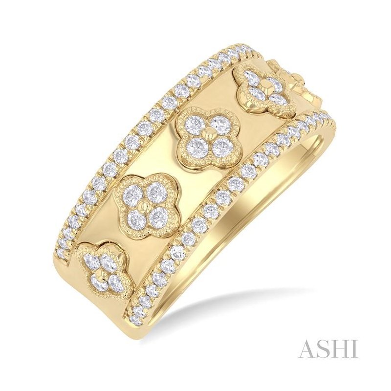 ASHI Clover Diamond Wide Band 30253CGFGYG - Central Jewelry