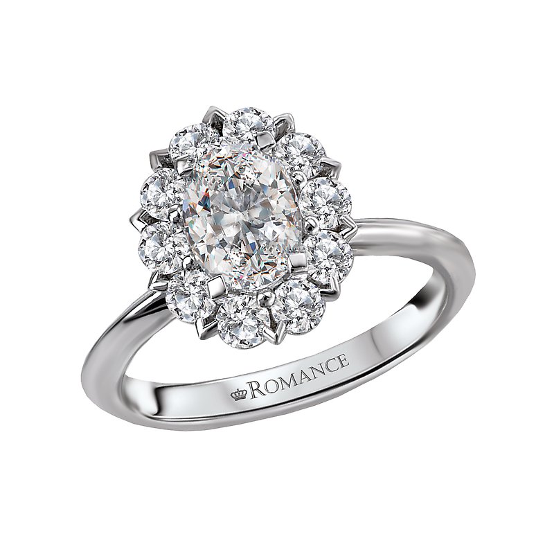 Romance Halo Semi-Mount Diamond Ring 119174-OV100