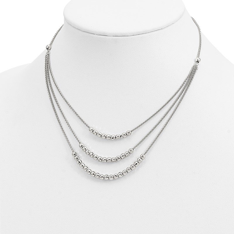 18k white gold layered shops 925 Silver Chain