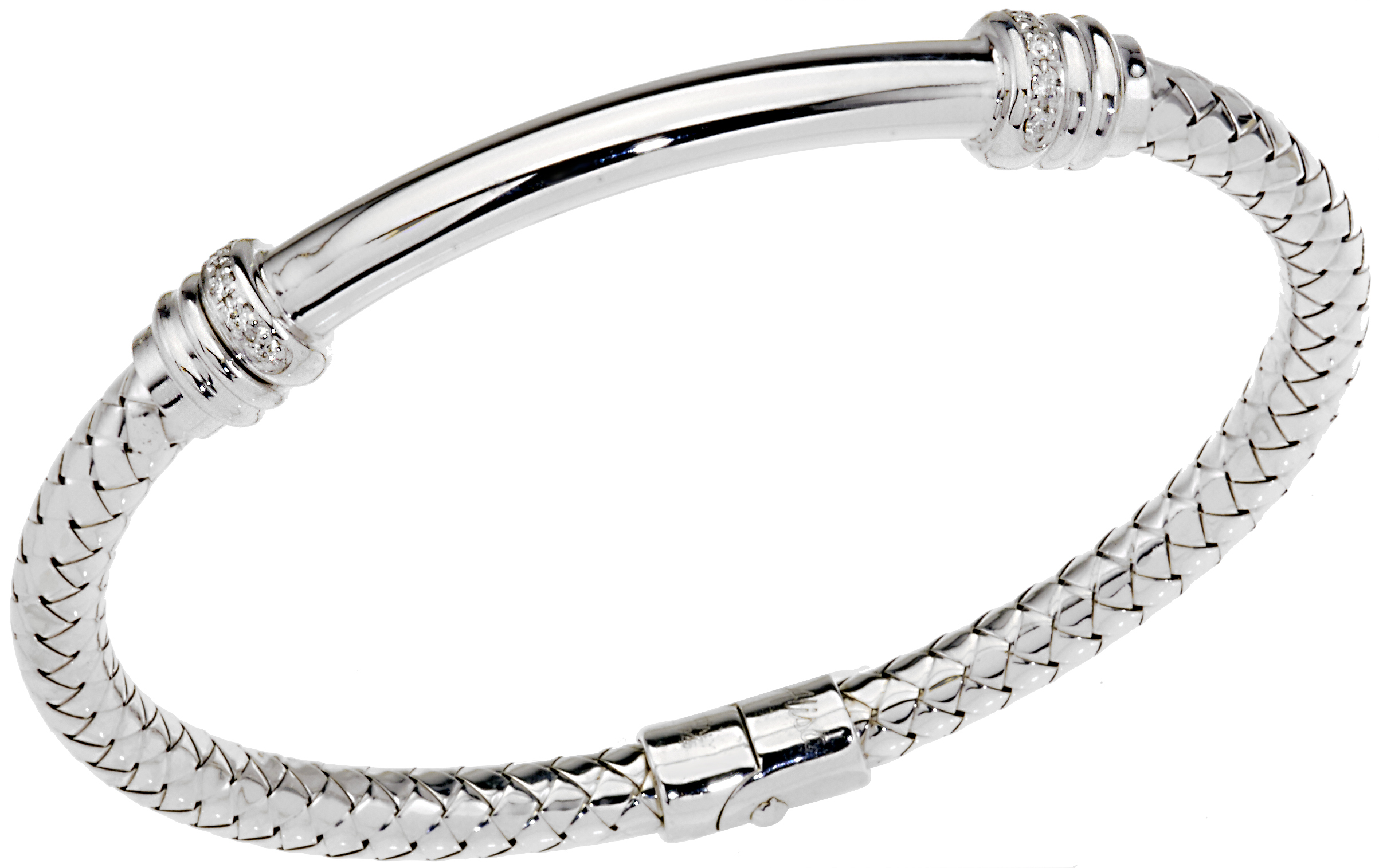 Alisa VHB 864 D Diamond Edged Shiny Bar Sterling Traversa Spring
